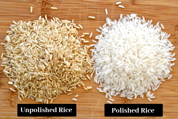Unpolished Rice v/s Polished Rice
